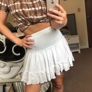 White mini skirt